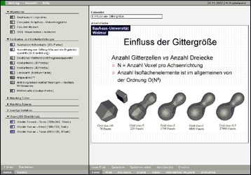 Daten&uuml;bersicht und Folieneditor
